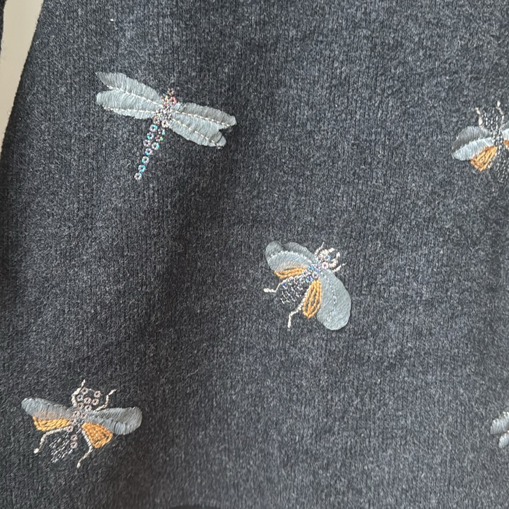 Zara Baby Girls Embroidered Bug & Dragonfly Knit Dress - Size 18-24M - Picture 3 of 8